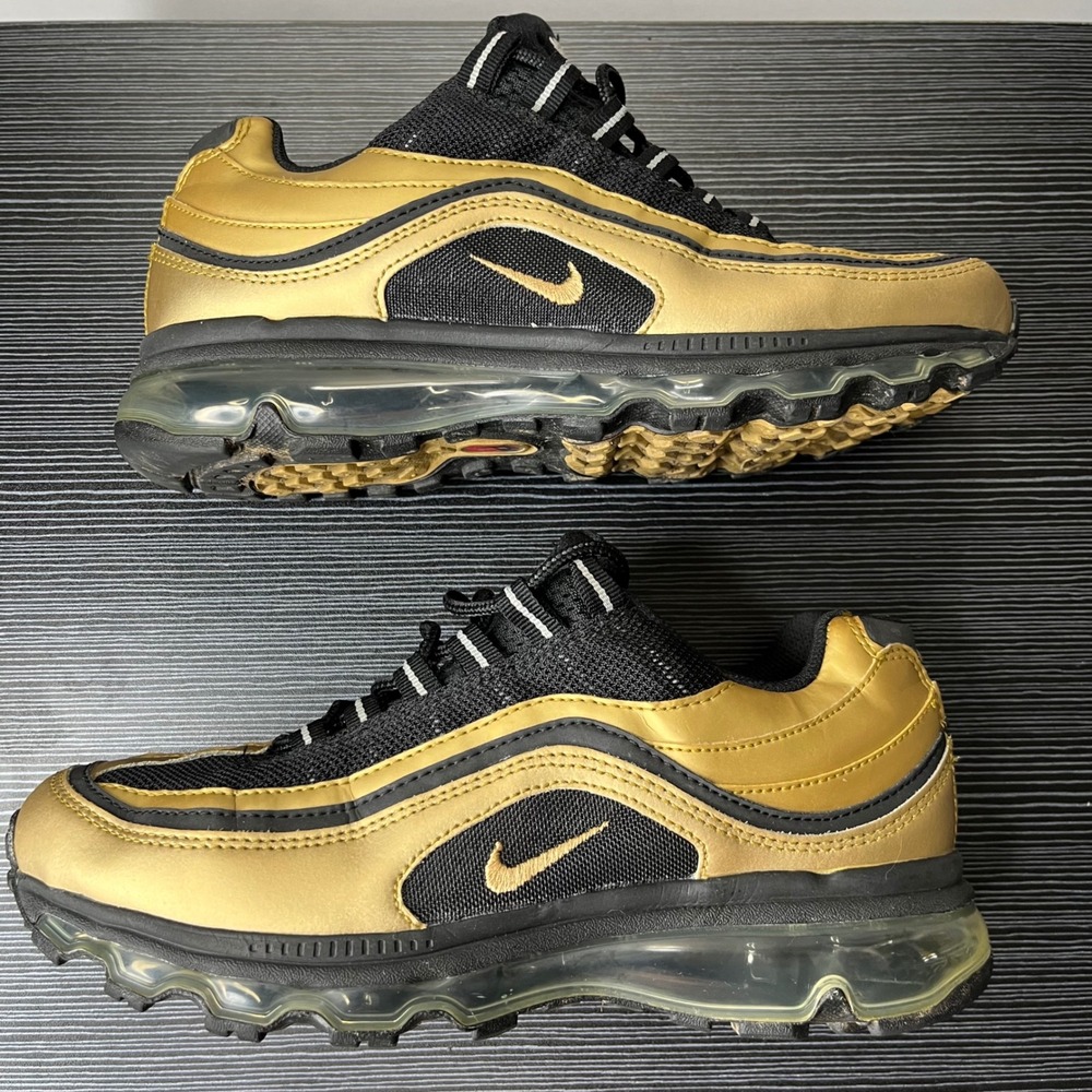 Nike Air Max 24-7 GS 6.5Y Metallic Gold Black Running Shoes 401257-009 2010 Rare